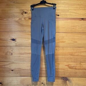 Athleta Grey Mesh Full Length Activewear Workout Leggings XXS